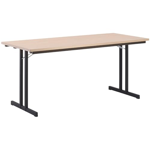 kaiserkraft | Klapptisch | mit extrastarker Platte | Höhe 720 mm | 1800 x 800 mm | Gestell schwarz | Platte Ahorn-Dekor von kaiserkraft