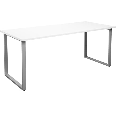 kaiserkraft | Mehrzwecktisch Duo-O | gerade Platte | Tiefe 800 mm | Breite 1800 mm | weiß/Silber von kaiserkraft