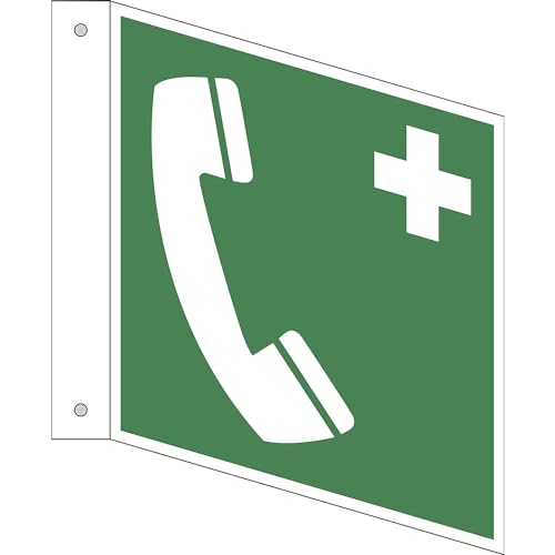 kaiserkraft | Rettungszeichen | Notruftelefon | VE 10 Stk | Kunststoff | Fahnenschild | 150 x 150 mm von kaiserkraft