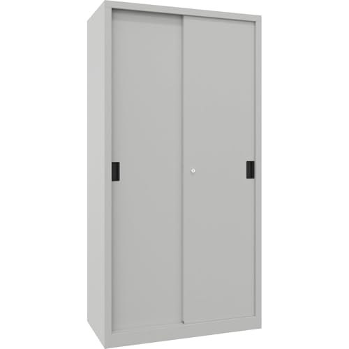 kaiserkraft | Schiebetürenschrank | Höhe 1950 mm | Vollblechtüren | BxT 1000 x 500 mm | mit 4 Fachböden | Tür anthrazit von kaiserkraft