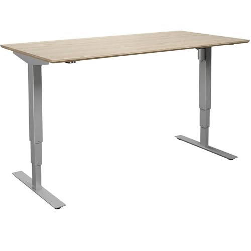 kaiserkraft | Schreibtisch Atlanta Trend | elektrisch höhenverstellbar | gerade | BxT 1600 x 800 mm | Eiche/Silber von kaiserkraft