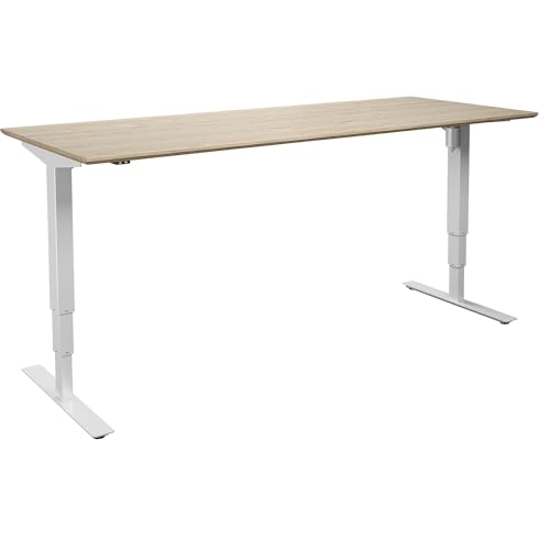 kaiserkraft | Schreibtisch Atlanta Trend | elektrisch höhenverstellbar | gerade | BxT 2000 x 800 mm | Eiche/weiß von kaiserkraft