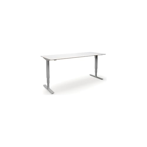 kaiserkraft | Schreibtisch Atlanta Trend | elektrisch höhenverstellbar | gerade | BxT 2000 x 800 mm | weiß/Silber von kaiserkraft