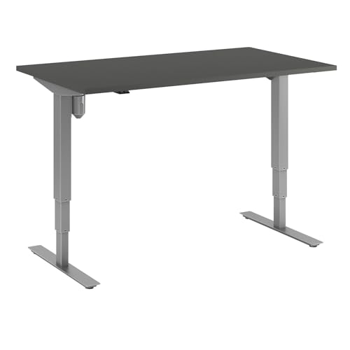 kaiserkraft | Schreibtisch Atlanta | elektrisch höhenverstellbar | gerade | BxT 140x80 cm | dunkelgrau/Silber von kaiserkraft