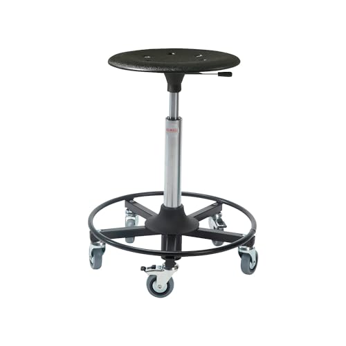 kaiserkraft | Schweißer- und Montagehocker | Sitz aus schlagzähem Kunststoff | Sitzhöhe 460-650 mm | Fußring von kaiserkraft