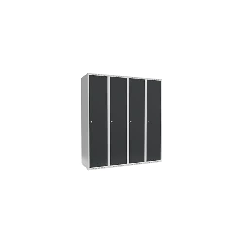 kaiserkraft | Spind Fydor | 4 Abteile | lichtgrau/grau | B 1200 mm | 4 Abteile | Flache Dachform | Zylinderschloss kaiserkraft | Spind Fydor | 4 Abteile | lichtgrau/grau | B 1200 mm | 4 Abteile | Flache Dachform | Zylinderschloss von kaiserkraft