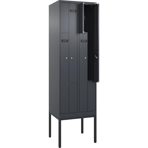 kaiserkraft | Z-Spind Evolo Plus | 2 Abteile | grau | B 600 mm | 4 Fächer | mit schmalen Füßen | Zylinderschloss kaiserkraft | Z-Spind Evolo Plus | 2 Abteile | grau | B 600 mm | 4 Fächer | mit schmalen Füßen | Zylinderschloss von kaiserkraft