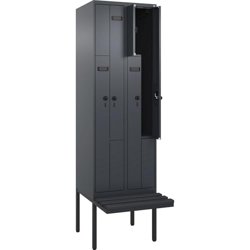 kaiserkraft | Z-Spind Evolo Plus Sitzbank | 2 Abteile | grau | B 600 mm | Sicherheits-Drehriegel | mit auskragender Sitzbank | Kunststoff kaiserkraft | Z-Spind Evolo Plus Sitzbank | 2 Abteile | grau | B 600 mm | Sicherheits-Drehriegel | mit auskragender Sitzbank | Kunststoff von kaiserkraft