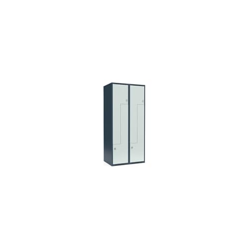 kaiserkraft | Z-Spind Fydor | 2 Abteile | blaugrau/lichtgrau | B 800 mm | 2 Abteile | Flache Dachform | Vorhängeschloss von kaiserkraft