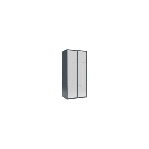 kaiserkraft | Z-Spind Fydor | 2 Abteile | blaugrau/lichtgrau | B 800 mm | 2 Abteile | Flache Dachform | Zylinderschloss von kaiserkraft