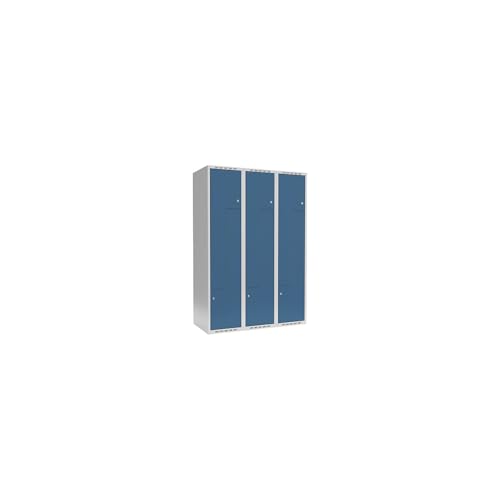 kaiserkraft | Z-Spind Fydor | 3 Abteile | lichtgrau/brillantblau | B 1200 mm | 3 Abteile | Flache Dachform | Zylinderschloss kaiserkraft | Z-Spind Fydor | 3 Abteile | lichtgrau/brillantblau | B 1200 mm | 3 Abteile | Flache Dachform | Zylinderschloss von kaiserkraft