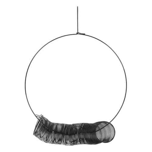 Große Kapazität hängende Kranz Vogelfutterlösche tragbarer Erdnussvogelfutterhäuscher mit Hanging Hook Outdoor Garden (Schwarz) von kaisudiAP