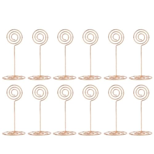 Kaisudiap, für 12pcs Circle Form Table Number Clip, für den Frist -Kartenclip, für den Standpilzclip für Note Clip (Rosegolden) von kaisudiAP