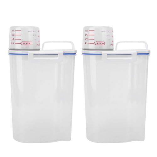 kaisudiAP, für 2pcs, dicker Kunststoff, Insektenprävention, Reisbox, Feuchtigkeitssicher, Mehlspeicherbehälter, Lebensmittelbehälter von kaisudiAP