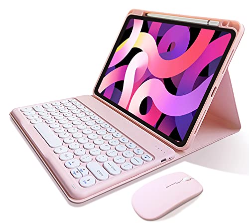 kaitesi Tastaturhülle für iPad Mini 6. Generation 8,3 Zoll Hülle Oberer Stifthalter Niedliche runde Tasten Abnehmbare Bluetooth-Tastatur (Rosa) von kaitesi