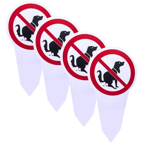KAIYAYA 4 Stück Steckschilder Kein Hundeklo Hier Ist Kein Hundeklo beidseitig bedruckt Wetterfest mit UV-Schutz für Außenbereich Innenhöfen und Parks Warnschild Abschreckung(30 x 15 cm) von kaiyaya