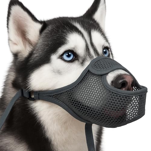 KAIYAYA Maulkorb für Große Hunde - Atmungsaktive Haustier Maske weicher Netzmaulkorb für kleine mit Klettverschluss Weich,Nylon-Mesh, Atmungsaktiv und Bequem XL 11-12,25 Zoll Verstellbaren von kaiyaya