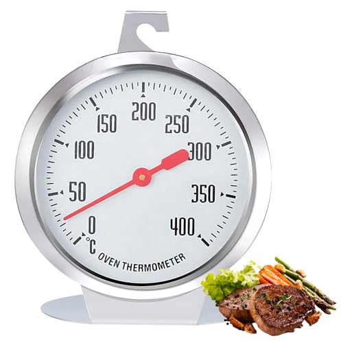 KAIYAYA Ofenthermometer für Backofen,Edelstahlmaterial Backofenthermometer,Ofenthermometer Hochtemperaturbeständigkeit,Backthermometer zur Präzisen Messung der Echtzeittemperatur im Ofen von kaiyaya