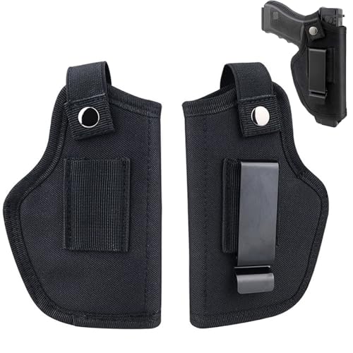 KAIYAYA Pistolenholster,2-Stücke Schwarz Holster Pistole,Oxford Stoff Material Pistolentasche,Waffenholster Verdeckt Geeignet für die Meisten Größen von Handfeuerwaffen von kaiyaya