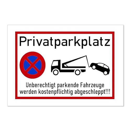 KAIYAYA Privatparkplatz Schild 30x20 cm,Alu Parkverbotsschild mit "Abschleppkosten bei Fremdparken" Wetterfestes Privatgrundstück Schilder Parken Verboten für Garage,Hof,Einfahrt von kaiyaya