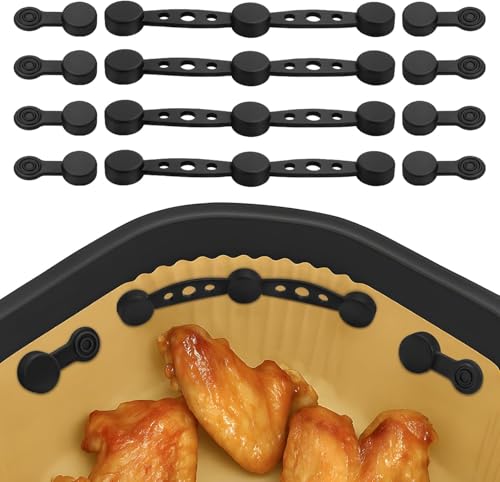kaiyaya Airfryer Magnete für Backpapier 12 Stück Silikon Magnete Airfryer Zubehör Hochtemperaturbeständiges Magnet Heißluftfritteuse für Die Luftfritteuse Zum Festhalten Von Pergamentpapier von kaiyaya