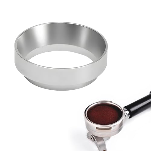 kaiyaya 51mm Kaffee Dosierring Dosiertrichter Siebträger Kaffeedosierring,Tissting Kaffee Dosierring Dosiertrichter Magnetischer Siebträger Espresso, für Kaffeemaschinen Silber von kaiyaya
