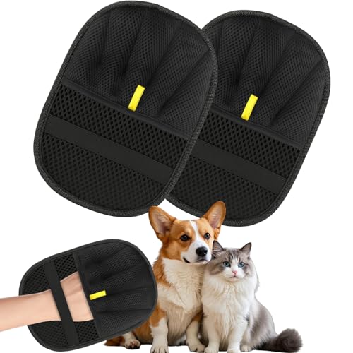 kaiyaya Tierhaarentferner Handschuh,2 Stück Fell Magnet Handschuh pet Hair Remover Glove,Katzenhaarentferner pet Hair Remover Glove für Hund und Katze,Für Enthaaren, Reinigung von Teppichen Sofas von kaiyaya