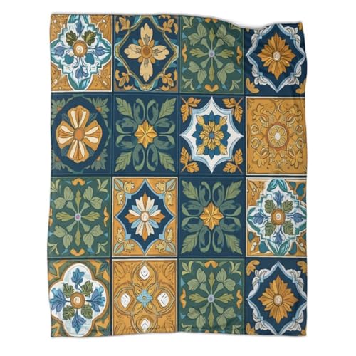 Europäisches Retro-Muster Decke Teenager Bedruckte Flauschig Weich Bequeme Warme Überwürfe Passend Für Schlafsofa 60x80inch(150x200cm) von kaiyun