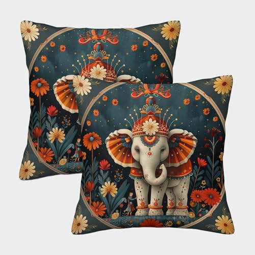 kaiyun 2er-Pack 40x40cm Square Pillowcase ElephAmeise Deko Kissenbezug Blumen Garten-Außensofa Wohnzimmer Heim Dekoration kaiyun 2er-Pack 40x40cm Square Pillowcase ElephAmeise Deko Kissenbezug Blumen Garten-Außensofa Wohnzimmer Heim Dekoration von kaiyun