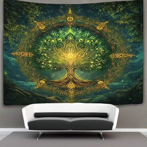 kaiyun Baum of Life Wandteppich Wandbehang Wandtuch Tapestry Wall Hanging,Wandteppich Mandala-Muster Wanddeko Für Schlafzimmer Wohnzimmer Wohnheim 180cmx230cm von kaiyun