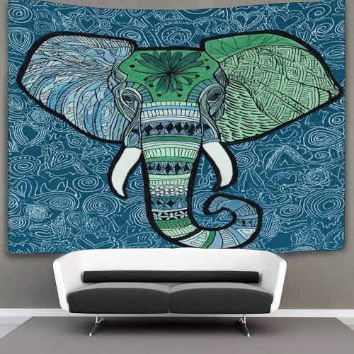 kaiyun Elefant Pattern Tapestry Wall Hanging, Cartoon-Elemente Tapisserie-Wandteppich-Dekor Für Wohnzimmer, Schlafzimmer,Wohnheim 180cmx230cm von kaiyun
