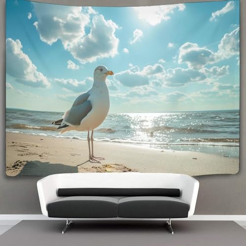 kaiyun Möwe Wandteppich Strand Wandteppiche 3D-Wandteppich Heimdekoration Für Raum 130cmx150cm von kaiyun