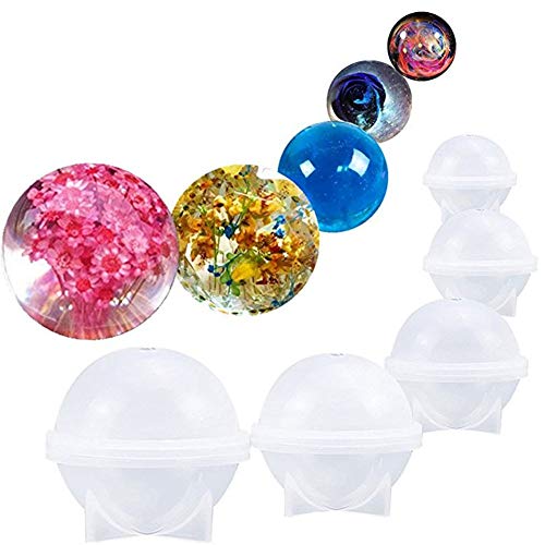kakakooo DIY Kugel Runde Silikon-Form Badbombe Schmuck Gießformen Siliconharz Schmuck Formen 5 Verschiedene Größen-Formen Eiskugel von kakakooo