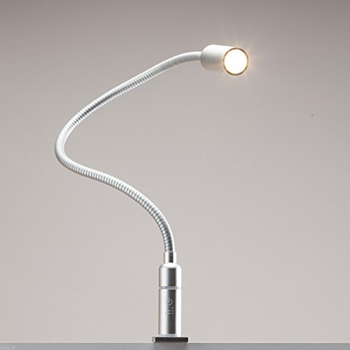 kalb Material für Möbel 3W LED Bettleuchte dimmbar Leseleuchte Nachttischlampe Bettlampe Leselampe, Auswahl:1er Set silbergrau von kalb Material für Möbel