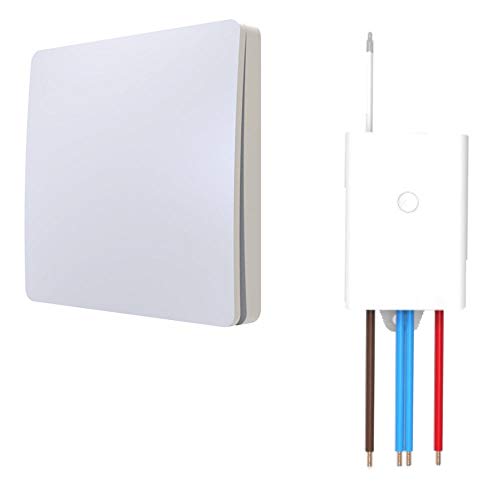 Funkschalter SET für LED Beleuchtung 230V Montage an der Wand Taster Drahtlos Kinetischer Batterieloser Schalter mit Empfänger von kalb Material für Möbel