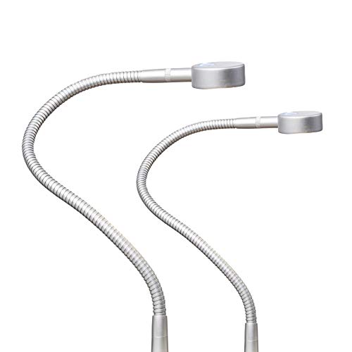 kalb Material für Möbel LED Bettleuchte Leseleuchte Bettlampe Flexleuchte chrom silbergrau Touch Schalt, Farbe:silbergrau/alu eloxiert, Größe:2er Set von kalb Material für Möbel