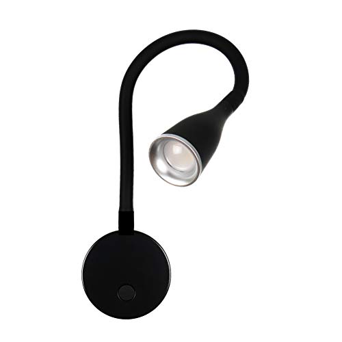 LED Bettleuchte 'Tulipano I' 4.5W Leseleuchte Bettlampe schwarz weiss, Farbe:Schwarz von kalb Material für Möbel