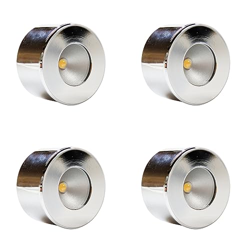 Mini-Star LED SET Einbauspot Unterbauleuchte Einbaustrahler Chrom Alu, Auswahl:4er Set chrom von kalb Material für Möbel