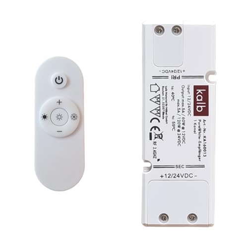 kalb | Controller für CCT LED Leuchten, Fernbedienung Farbwechsel Steuerung 12-24VDC 1-Kanal kompakt von kalb Material für Möbel