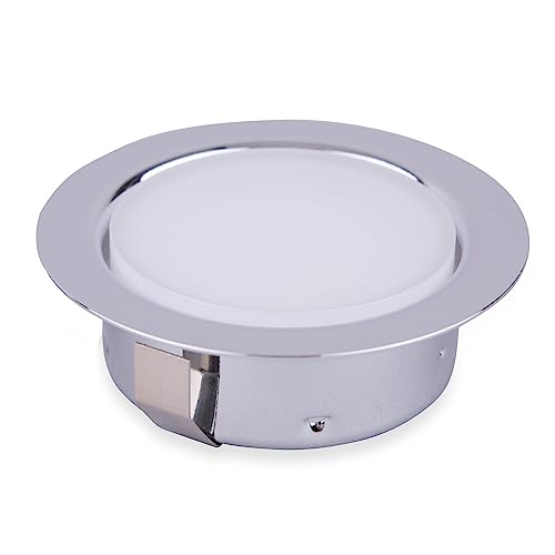 kalb | LED 12VDC Einbauspot Unterbauspot Einbaustrahler für Möbel, Metall-Chrom mit ABS, 2W, Lichtfarbe:warmweiß von kalb Material für Möbel