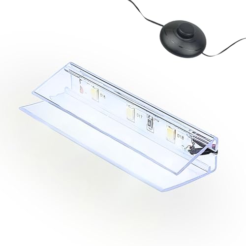 kalb | LED Glaskantenbeleuchtung Ambilux Clip transparent 3000K 5000K 1-10 Sets für Glasböden 4-10mm Fußschalter Glasbodenbeleuchtung erweiterbar um Dimmer/Controller Plug & Play (kaltweiß, 1er Set) von kalb Material für Möbel
