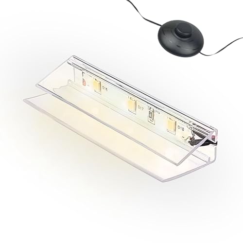 kalb | LED Glaskantenbeleuchtung Ambilux Clip transparent 3000K 5000K 1-10 Sets für Glasböden 4-10mm Fußschalter Glasbodenbeleuchtung erweiterbar um Dimmer/Controller Plug & Play (warmweiß, 1er Set) von kalb Material für Möbel