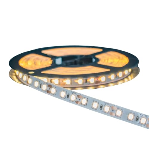 kalb | LED Streifen 5m Rolle 12V DC 5W/m selbstklebend flexibel für indirekte Beleuchtung 120 LED/m 8mm Breite energieeffizientes Lichtband für DIY Projekte und Möbelbeleuchtung (3000K warmweiß) von kalb Material für Möbel