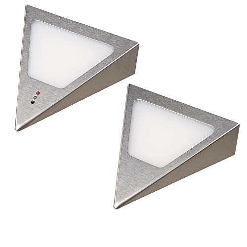 kalb | LED Unterbauleuchten Dreieck mit Sensor - Dimmer Einbaustrahler Einbauspot Edelstahl gebürstet, Auswahl:2er Set warmweiss kalb | LED Unterbauleuchten Dreieck mit Sensor - Dimmer Einbaustrahler Einbauspot Edelstahl gebürstet, Auswahl:2er Set warmweiss von kalb Material für Möbel