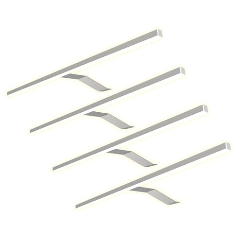 kalb Material für Möbel LED Kleiderschrankleuchte Aufbauleuchte Schrankbeleuchtung 1-4er SET chrom / silbergrau 600mm, Oberfläche:verchromt, Auswahl:4er Set warmweiss von kalb Material für Möbel