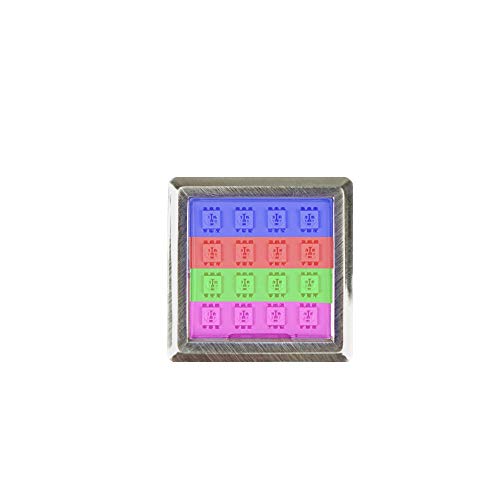 kalb Material für Möbel LED RGB Vitrinenbeleuchtung Quadratisch 5.2cm x 5.2cm Glasbodenbeleuchtung Möbelleuchte Schrankleuchte 2Watt SET, Auswahl:1er SET, Form:Quadratisch von kalb Material für Möbel