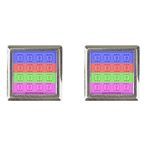 kalb Material für Möbel LED RGB Vitrinenbeleuchtung Quadratisch 5.2cm x 5.2cm Glasbodenbeleuchtung Möbelleuchte Schrankleuchte 2Watt SET, Auswahl:2er SET, Form:Quadratisch von kalb Material für Möbel