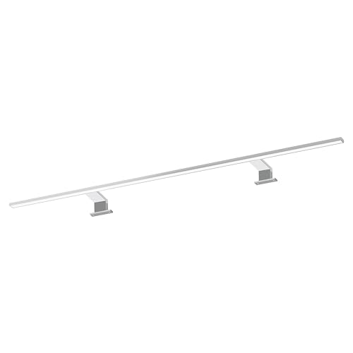 kalb | Spectraline LED Badezimmerleuchte 120cm IP44 Spiegelleuchte 18W feuchtraumgeeignet 230V direkt anschließbar 3-in-1 Montage für Spiegel Spiegelschrank Wandmontage (Silbergrau - warmweiß) von kalb Material für Möbel
