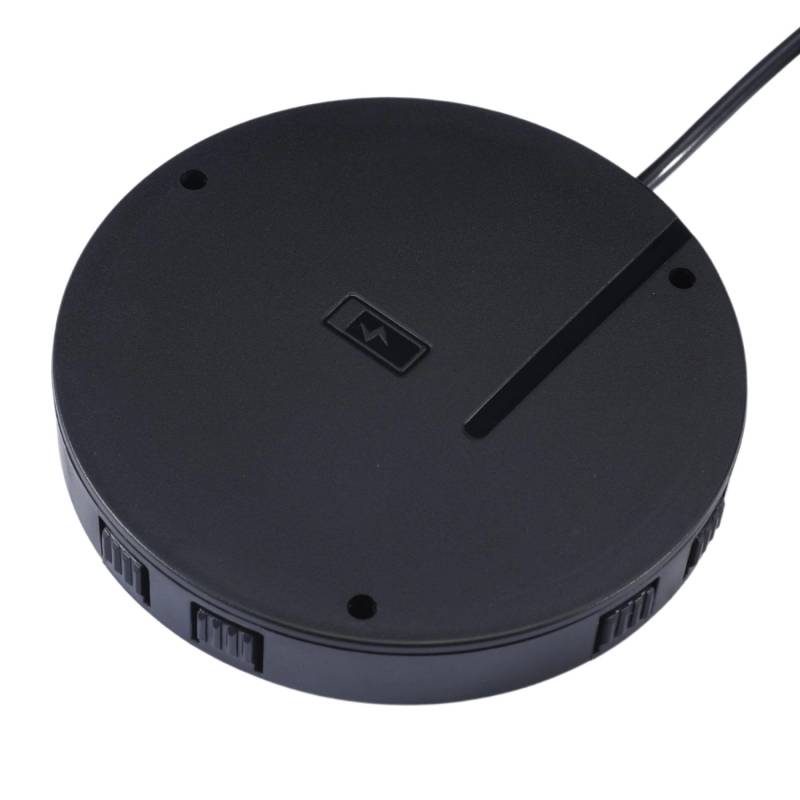 kalb 15W Unterbau Ladegerät Unsichtbar Durchmesser 85mm Induktive Ladestation Schwarz Montage Unter Möbelplatte Universell USB QC 3.0 Plug & Play von kalb