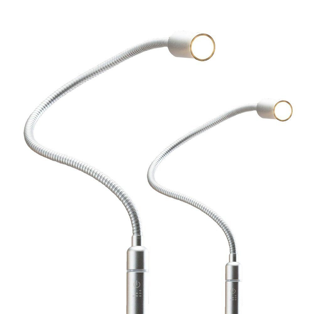 kalb Bettleuchte 3W LED Leseleuchte Nachttischlampe Bettlampe Leselampe dimmbar, 2er Set silbergrau, warmweiß kalb Bettleuchte 3W LED Leseleuchte Nachttischlampe Bettlampe Leselampe dimmbar, 2er Set silbergrau, warmweiß von kalb